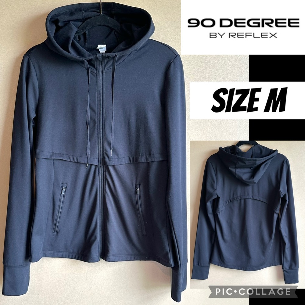 90 Degree by Reflex Womens Jacket Black Wonderlink Fleece Arctic Blast Zip M
